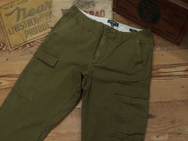 【ALPHA】Olive green straight cargo pant